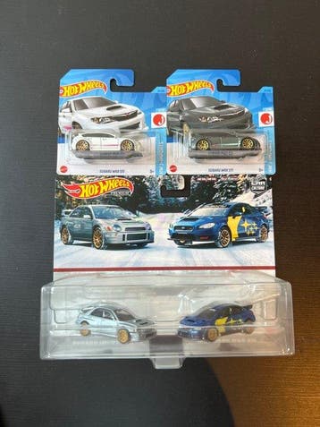 Hot Wheels 1:64 - Modelauto (4) - Subaru WRX STI, Nieuw