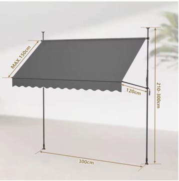 Balkon Zonnescherm met Klem 300 cm Verstelbaar Zonwering, Caravans en Kamperen, Voortenten en Luifels, Verzenden, Nieuw