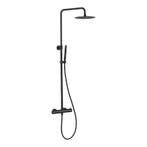 Opbouw regendouche 25cm hoofddouche thermostatisch mat zwart, Verzenden, Nieuw