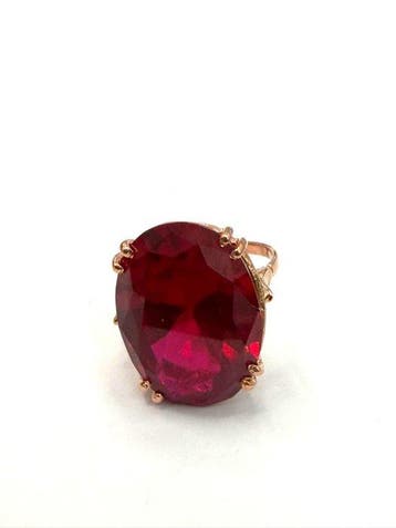 Zonder minimumprijs - Ring - 9 kt. Roségoud, Zilver Spinel, Sieraden, Tassen en Uiterlijk, Ringen, Nieuw