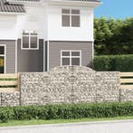 vidaXL Schanskorf gewelfd 300x30x120/140 cm gegalvaniseerd, Tuin en Terras, 100 cm of meer, Verzenden, Nieuw, Metaal