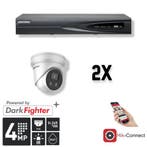Set 2x Turret 4MP + Recorder & Bekabeling, Ophalen of Verzenden, Nieuw