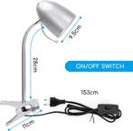 Tafellamp - Bureaulamp - Leeslamp - Zilver - Aigostar, Verzenden, Zo goed als nieuw