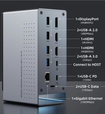 Cabletime USB C  16 in 1 Docking Station incl SSD behuizing, Docking station, Laptop, Nieuw, Ophalen of Verzenden