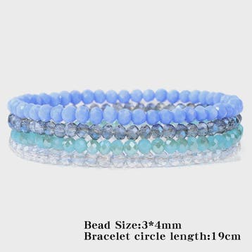 Set van 4 Kristallen Kralen Armbanden - Kleurrijk & Elegant, Verzenden, Nieuw