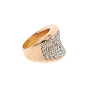 Roségouden ring pavé gezet met diamanten; 1,71 ct., Gebruikt, Ophalen of Verzenden, 17 tot 18, Met edelsteen