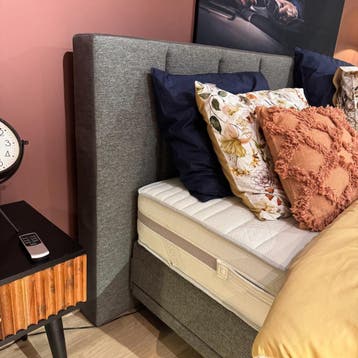 Elektrische Boxspring Portland - Pullman - 180 x 200 cm -, Ophalen of Verzenden, Nieuw, Grijs, Modern