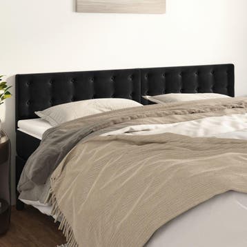 vidaXL Hoofdborden 160x5x78/88 cm fluweel zwart, Huis en Inrichting, Verzenden, Nieuw, Zwart, Stof