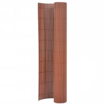 vidaXL Tuinafscheiding dubbelzijdig 110x500 cm bruin, Tuin en Terras, Verzenden, Nieuw, Kunststof, 1 tot 2 meter