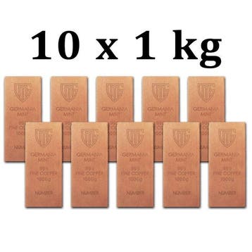 10 kilograms - Koper .999 - 10 x 1 Kilo Germania Mint .999