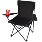 Trizand Zwarte Vissersstoel - 80 x 44 x 80 cm - Draagbaar..., Caravans en Kamperen, Kampeeraccessoires, Ophalen of Verzenden, Nieuw