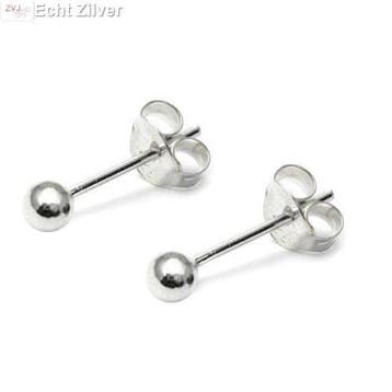Zilveren kleine oorknopjes 4 mm balletjes, Sieraden, Tassen en Uiterlijk, Oorbellen, Verzenden, Nieuw, Zilver
