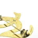 Gouden letter broche; letter G, Ophalen of Verzenden, Gebruikt, Overige kleuren, Goud