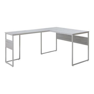 Hoekbureau Karlstang L-vormig lichtgrijs met houtnerf 166x12, Verzenden, Nieuw