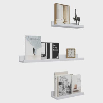 WOLTU 3-delige Set Zwevende Wandplanken Wit MDF - Ideaal voo, Verzenden, Nieuw