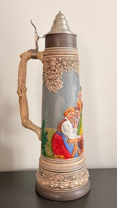 Bierpul - Keramiek - Grote Duitse bierpul, Antiek en Kunst, Antiek | Glas en Kristal