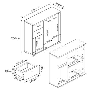 [en.casa] Halmeubel Crimla 72x80x28 cm wit, Verzenden, Nieuw