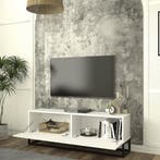 Tv-meubel Verpsboga lang frame 135x32x47 cm wit [en.casa], Verzenden, Nieuw