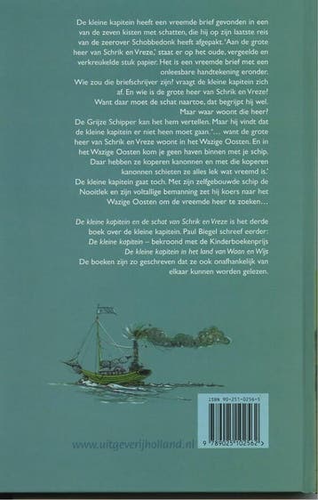 De kleine kapitein en de schat van Schrik en Vreze, Verzenden, Gelezen, Paul Biegel