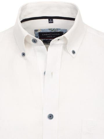 Casa Moda Wit Linnen Overhemd Button Down Boord, Kleding | Heren, Overhemden, Verzenden, Nieuw, Wit