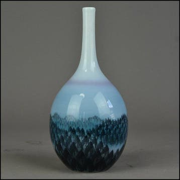 Vaas - Porselein - Japan - Asahi Crane-Neck Vase - Fujii
