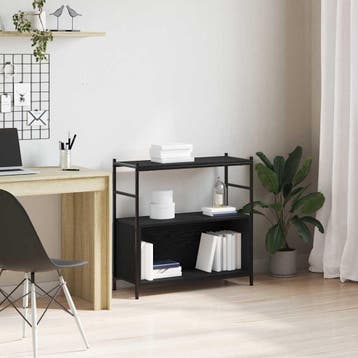 vidaXL Boekenkast 80 x 30 x 78,5 cm Bewerkt hout Zwart Eiken, Minder dan 50 cm, Verzenden, Nieuw, Minder dan 100 cm