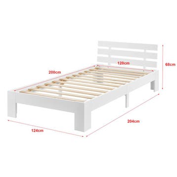 Houten bed Nivala grenen met bedbodem 120x200 cm wit, Verzenden, Nieuw