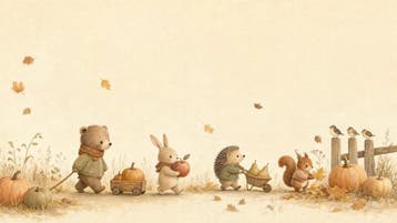 Bosdieren behang kinderkamer – herfst fotobehang, Verzenden, Fotobehang