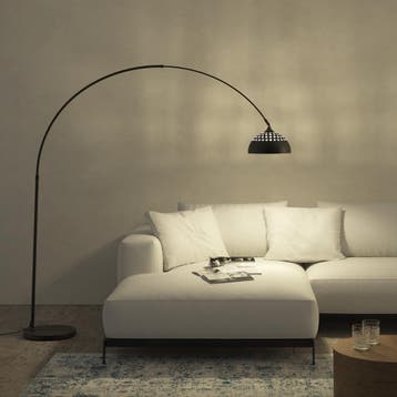 Booglamp Arcus, staal, retro-stijl, 60W - zwart, Verzenden, Nieuw