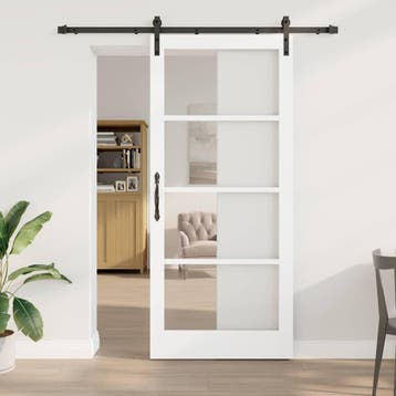 vidaXL Schuifdeur ORKDAL Wit en zwart 93 x 211 cm, Verzenden, Nieuw