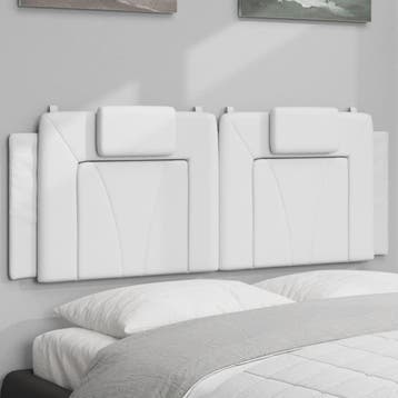 vidaXL Hoofdbordkussen Viana 140 cm kunstleer wit, Verzenden, Nieuw, Wit, Overige materialen