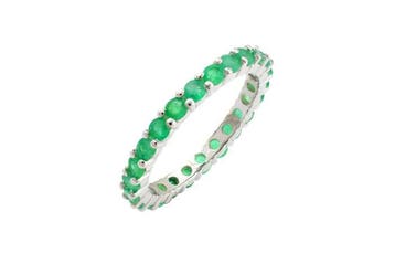 Eeuwigheidsring - 14 karaat Witgoud - 1.26ct. tw. Smaragd