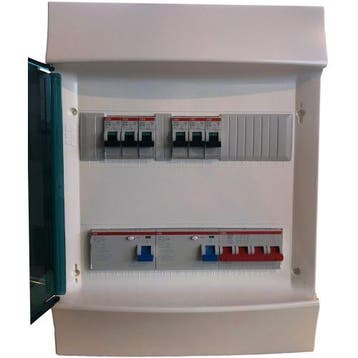 ABB groepenkast IP41 6 groepen, 2 aardlekschakelaars, 1, Ophalen of Verzenden, Nieuw