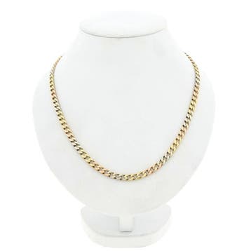 Tricolor gouden gourmetschakel ketting, Ophalen of Verzenden, Gebruikt, Goud, Goud