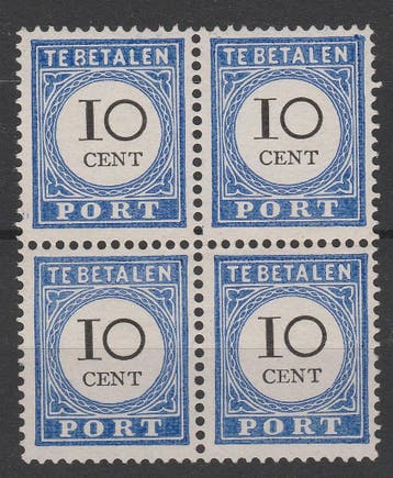 Postzegels Nederland 1894 Port P22a BLOK zeldzaam (861), Postzegels en Munten, Postzegels | Nederland, Verzenden, T/m 1940, Postfris