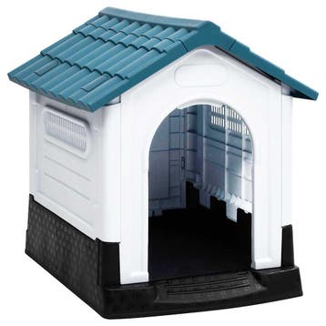 vidaXL Hondenhok 57x68x66 cm polypropeen blauw, Dieren en Toebehoren, Hondenhokken, Verzenden, Nieuw