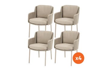 Set van 4 - 4SO Bernini dining tuinstoel in latte, Verzenden, Nieuw, Overige materialen