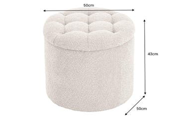 Ronde kruk MODERN BAROQUE 50cm champagne bouclé met, Huis en Inrichting, Banken | Voetenbanken en Poefen, Ophalen of Verzenden