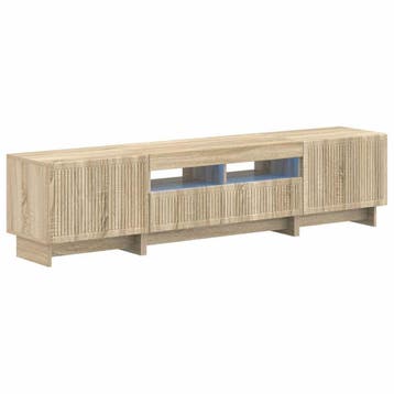 vidaXL 5-delige LED TV-kast Sonoma Eiken Bewerkt hout, Minder dan 50 cm, Verzenden, Nieuw, Minder dan 100 cm