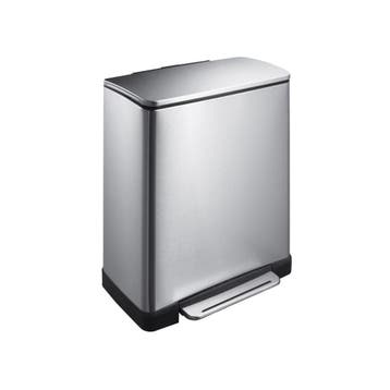 EKO E-Cube recycling pedaalemmer 28+18 ltr - Mat RVS, Verzenden, Nieuw
