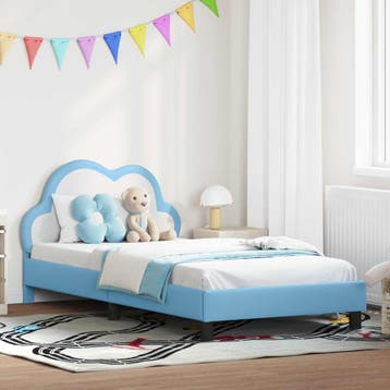 vidaXL Bedframe voor kinderen met hoofdbord Blauw 90 x 200, Huis en Inrichting, Slaapkamer | Bedden, Verzenden, Nieuw, Blauw