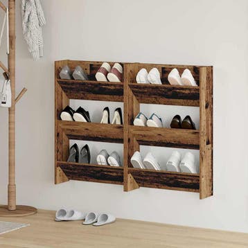 vidaXL Schoenenkast 2 st 60 x 18 x 90 cm Bewerkt hout Oud, Verzenden, Nieuw