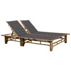 vidaXL Ligbed 2-persoons met kussens bamboe, Tuin en Terras, Ligbedden, Verzenden, Nieuw