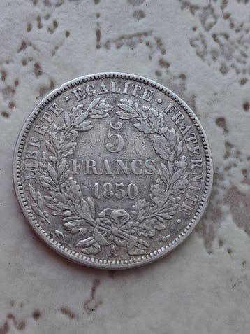 Frankrijk. 5 Francs 1850-A Cérès (Zonder minimumprijs)