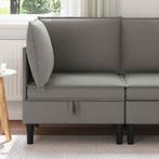 vidaXL Hoeksofa met Opbergruimte Donkergrijs Fluweel, Huis en Inrichting, Banken | Bankstellen, Verzenden, Nieuw, Stof, Minder dan 150 cm
