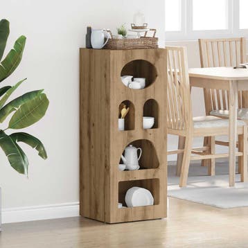 vidaXL Dressoir ELST Artisan Eiken 40 x 35 x 100,5 cm, Huis en Inrichting, Kasten | Dressoirs, Verzenden, Nieuw, Overige houtsoorten