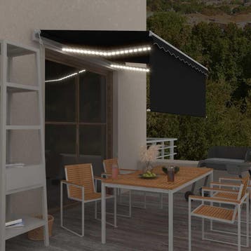 vidaXL Luifel met rolgordijn, LED en windsensor 3,5x2,5 m, Verzenden, Nieuw