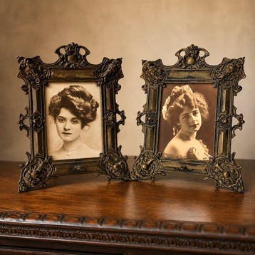 Barok/Rococo sty - Fotolijst (2) - Brons, Hout, Glas