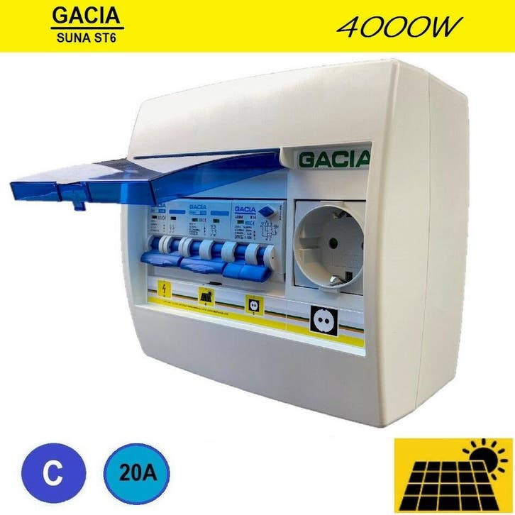 Gacia pv verdeler ST6 SUNA 4000W - 1x C20 + 1x WCD, Doe-het-zelf en Verbouw, Elektra en Kabels, Nieuw, Ophalen of Verzenden