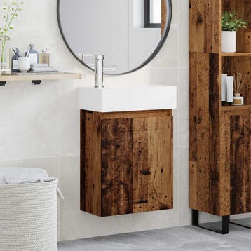 vidaXL Badkamermeubel met kraan Oud hout 45,5 x 25,5 x 84 cm, Verzenden, Nieuw